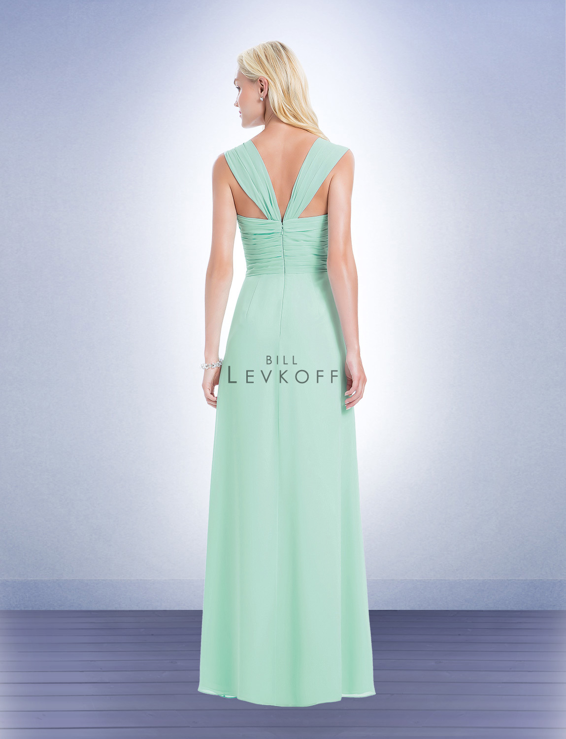 Levkoff crisscross 2025 bodice chiffon gown