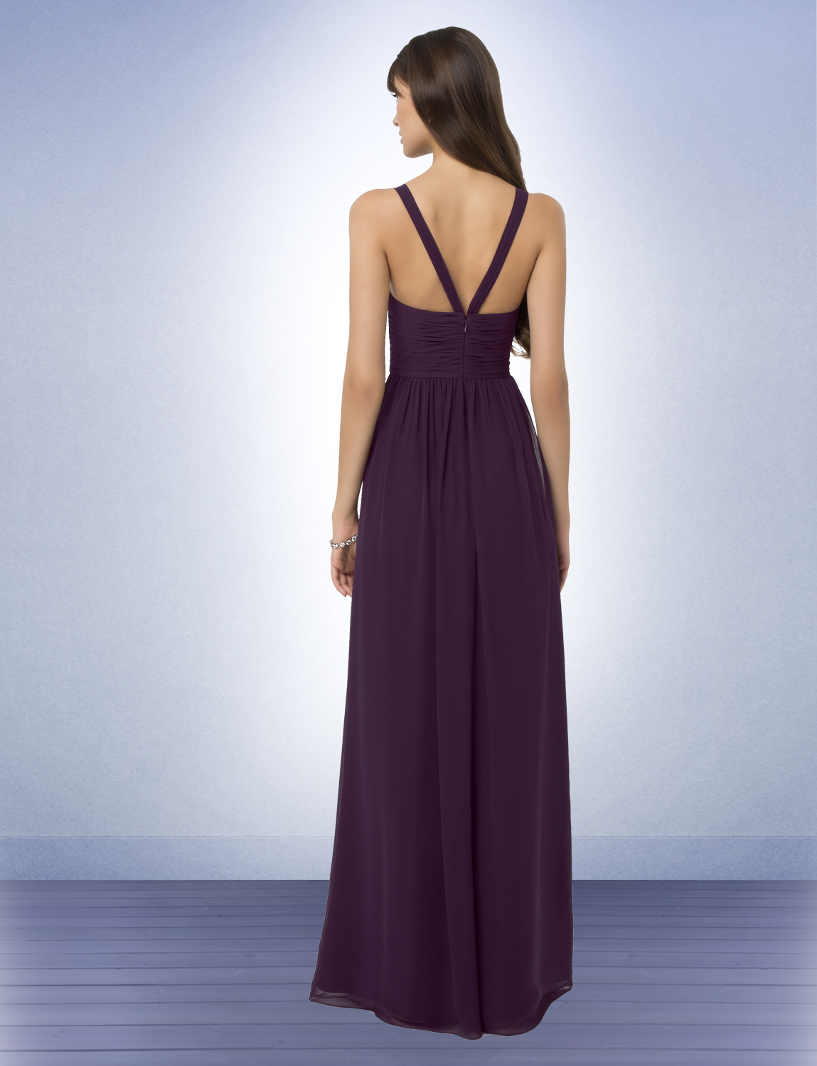 Levkoff crisscross bodice outlet chiffon gown