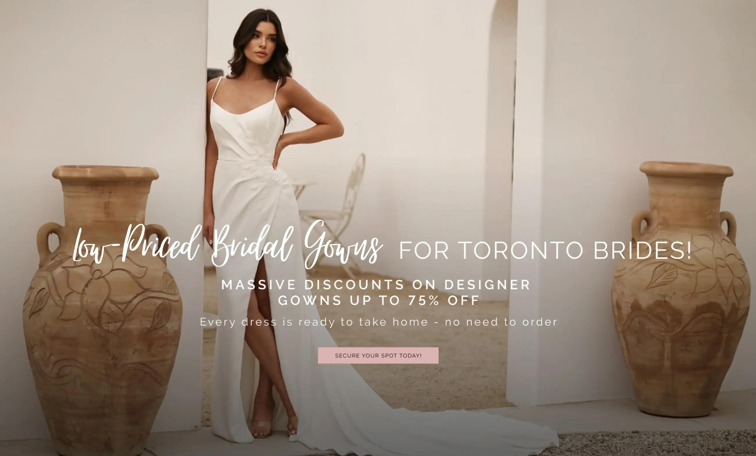 Low Priced Bridal Gowns Banner for Desktop